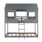 Twin Over Twin Wood Treehouse Bunk Bed-Grey