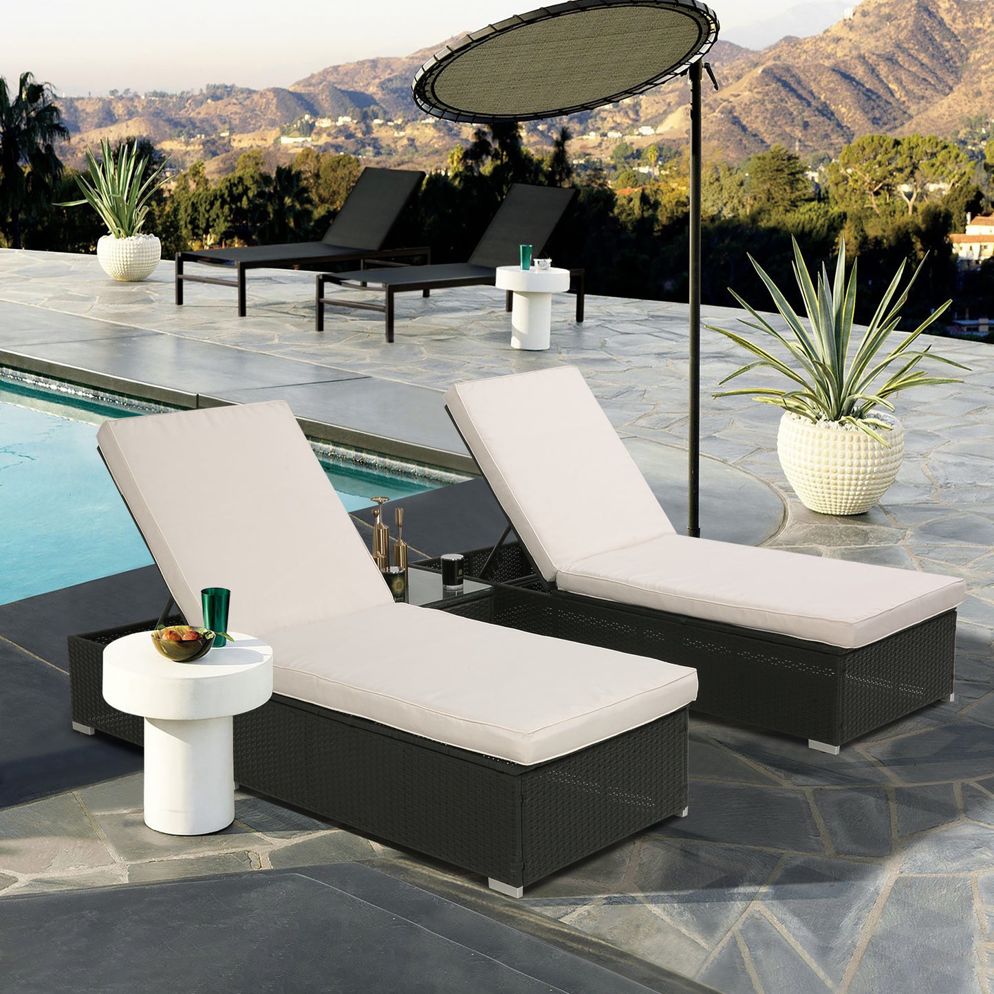 3-piece Modern Wicker Lounge Chair